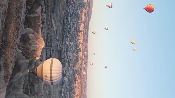 Vertical Video  Balloons in Cappadocia Turkey