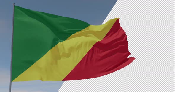 flag Republic of the Congo patriotism national freedom, seamless loop, alpha channel