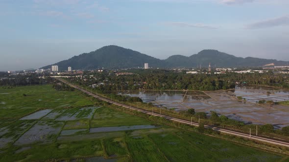 Aerial view railway track