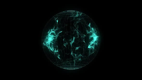 Sphere, Globe And Space In The Form Of A Plexus With Alpha Channel, Transparent