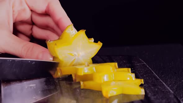 Cutting Exotic Starfruit