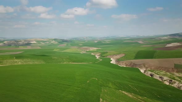 Hilly Agricultural Fields in Morocco , Africa