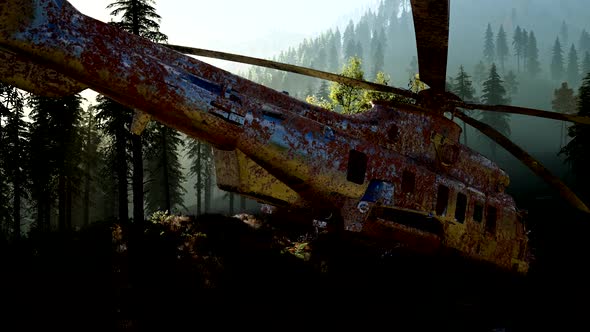 Old Rusted Military Helicopter alt