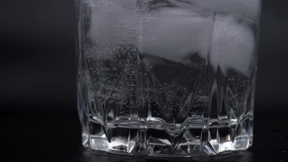 Glass is Filled with Soda Water