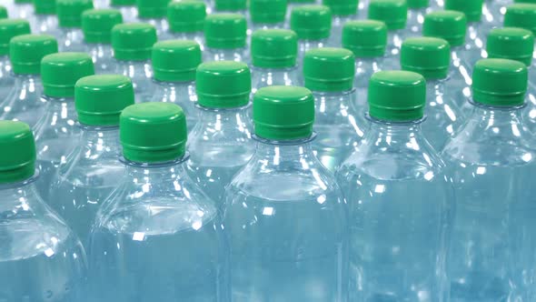 Passing Rows Of Bottled Water - Sports, Factory Concept