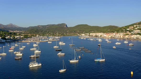 Sailing boats at marina of Port Andratx, Mallorca, Spain