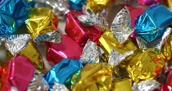 Colorful plastic wrap candy