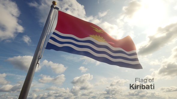 Kiribati Flag on a Flagpole