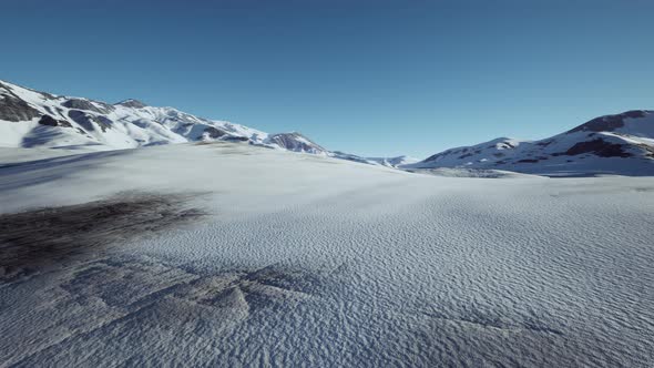 Snow Covered Volcanic Crater in Iceland