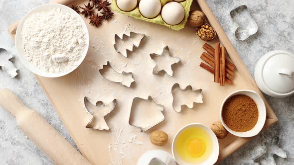 Delicious Fresh and Healthy Ingredients for Christmas Gingerbread