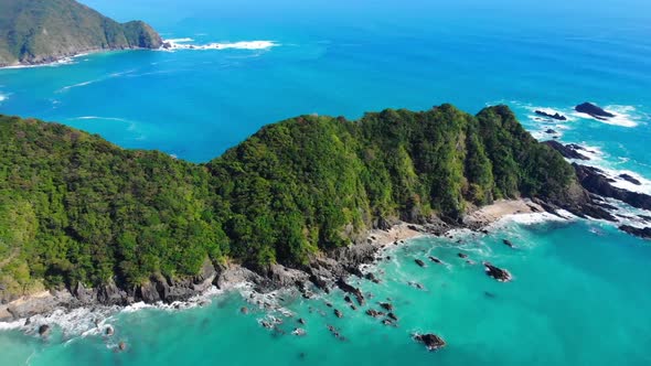 beautiful natural coastline with turquoise water