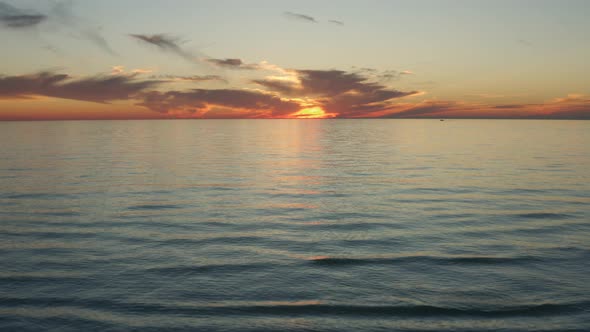 Flying over the Gulf of Mexico in Clearwater toward sunset