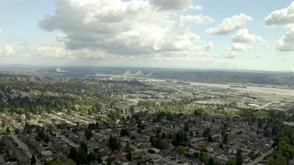 Coquitlam, Port Moody, Barmett Highway and Central Coquitlam BC Tricities, Tri-cities Aerial View