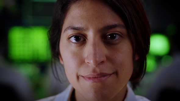 Portrait of Female Medical Doctor Looking at the Camera with Serious Face