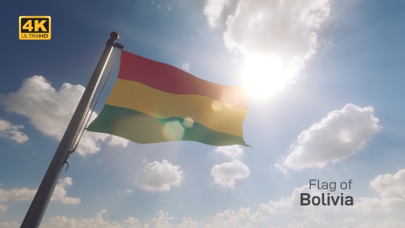 Bolivia Flag on a Flagpole V2 - 4K