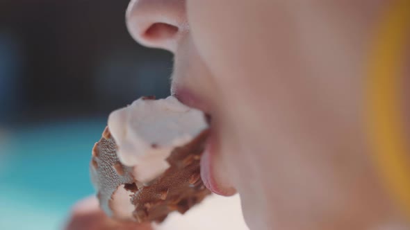 Sexy Girl Eating An Ice Cream