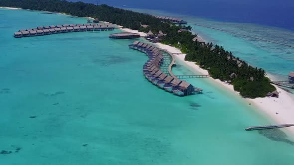 Aerial tourism of marine sea view beach break by sea with sand background