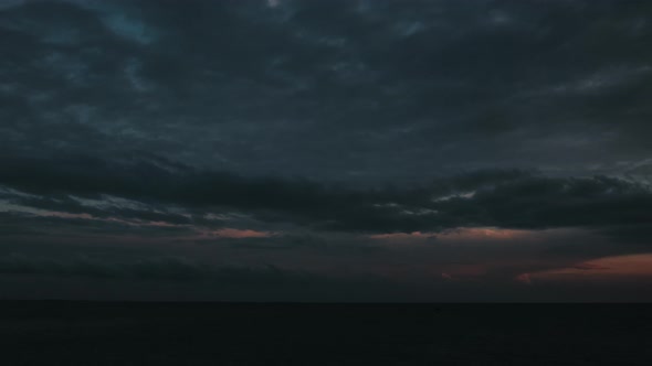 Moody Sky Above Sea Time Lapse