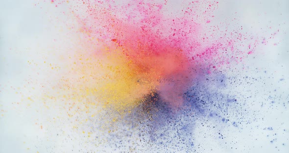 Colorful powder exploding in super slow motion.  Shot on Phantom Flex 4K high speed camera. alt