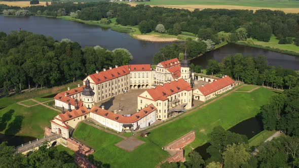 Top View of the Nesvizh Castle in the Daytime