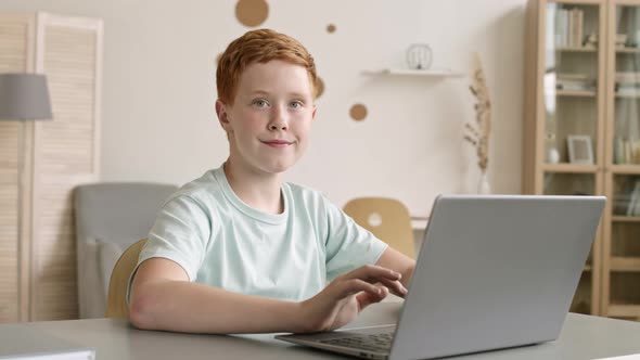 Portrait of Teenager Using Computer at Home