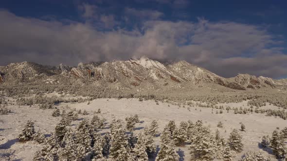 Aerial shot of the mountains near Boulder Colorado