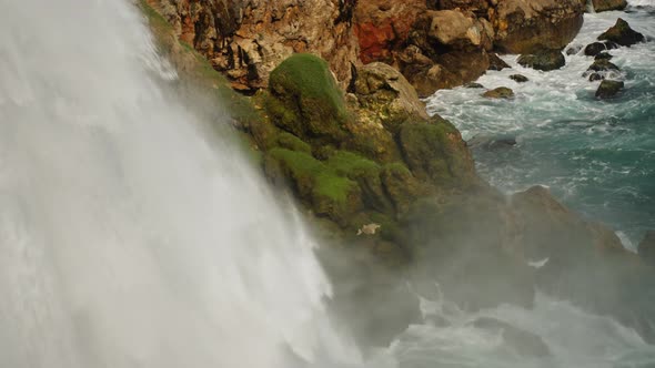 Slow Motion Footage of Low Duden Waterfall in Antalya Turkey