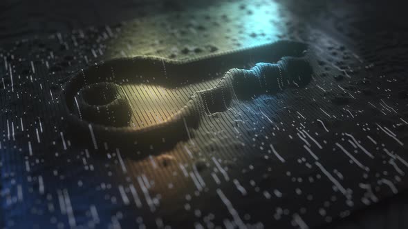 Key Symbol Made with Golden Contacts and Flashing Lights alt