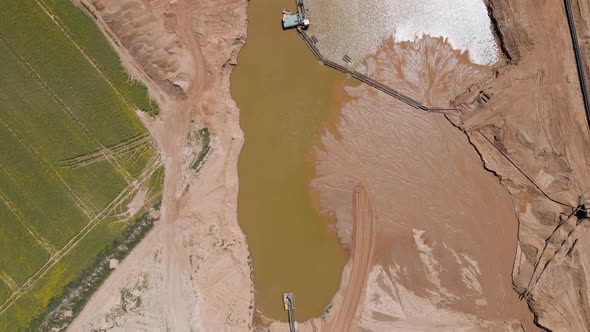 Sand Mining Factory Aerial View