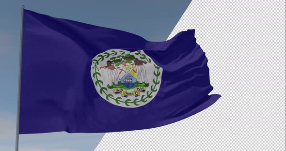 flag Belize patriotism national freedom, seamless loop, alpha channel