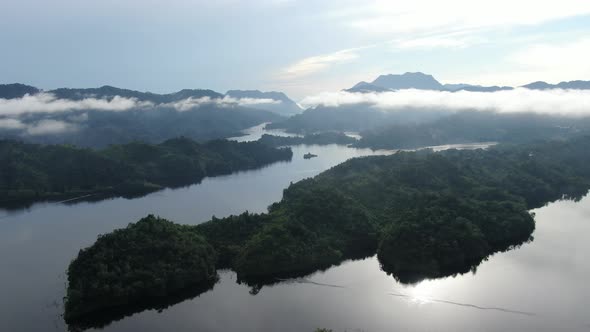 Aerial View of Fjords at New Zealand