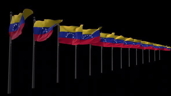 Row Of Venezuela Flags With Alpha 2K 