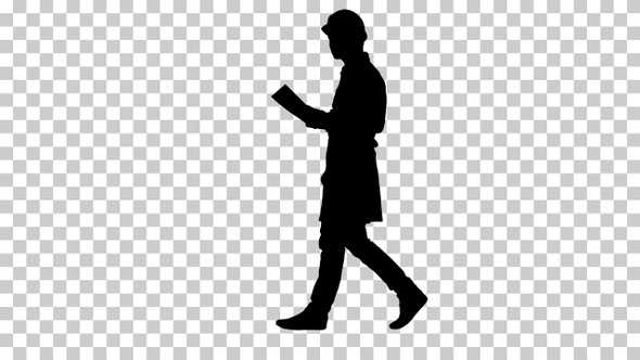 Silhouette  manager walking , Alpha Channel