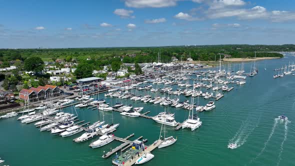 Hamble Marina in the Summer Aerial View