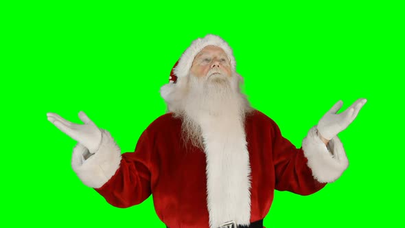 Surprised santa claus gesturing