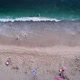 Aerial view sea coast tourist drone flying up of sandy beach. View of the beautiful beaches  - VideoHive Item for Sale
