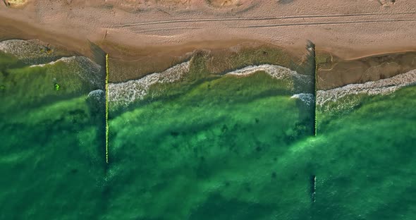 Top down view of Baltic Sea. Tourism at Sea