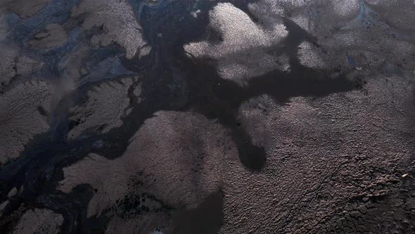 The surface of the sludge lagoon. Maps and shapes.