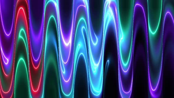 Abstract Wavy Colorful Neon Background 4K 05