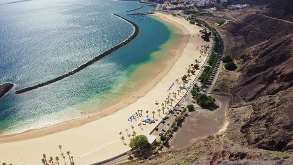 Aerial View of Las Teresitas Beach Tenerife