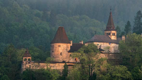 Morning Sun Light over Historic Castle