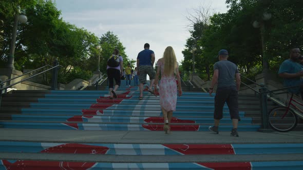 Walking on the York Street steps, in Ottawa