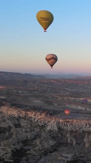 Cappadocia Turkey  Vertical Video of Balloon Launch