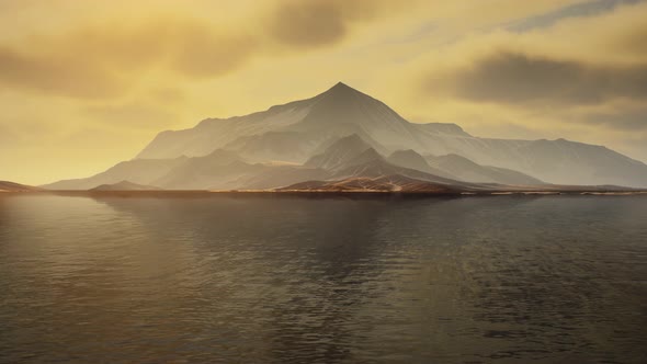 Mountains Covered with Ice in Antarctic Landscape alt