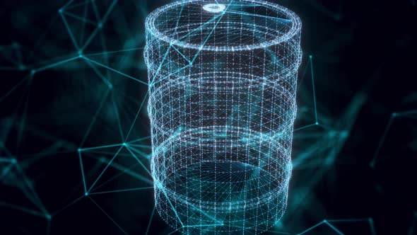 Explosive Barrel Hologram Close Up 4k alt