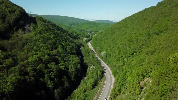 Mountain Winding Zig Zag Road