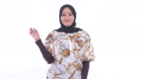 Happy Young African Muslim Woman with Ok Sign