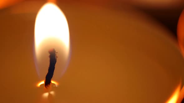 Candle Flame Affected by Strong Wind, Facing Problems, Fight to Overcome Problem