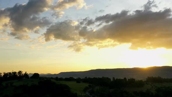 Countryside rural clouds Timelapse. Tropical scenery. Motion at blue sky.