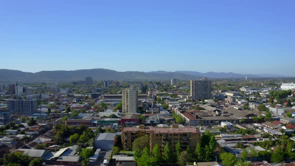 drone shot ciudad de talca chile, traveling right